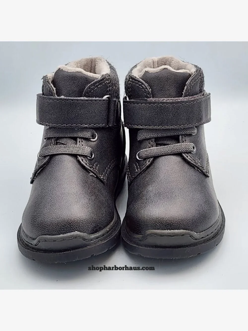Black Ankle Strap Lace-Up Boots | Kid's 7